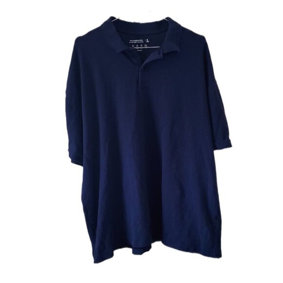 Abercrombie & Fitch Don't Sweat It Collection Men's Short Sleeve Navy Blue Polo - Picture 1 of 3